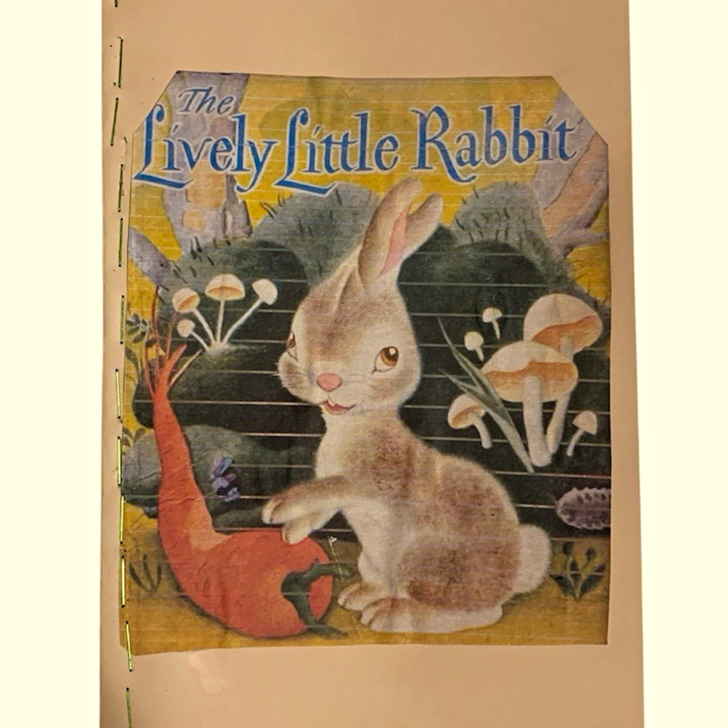 Handmade Vintage Style Lively Little Rabbit Journal Lined Notebook Pad 5.5x8.5 Handmade Vintage Style Lively Little Rabbit Journal Lined Notebook Pad 5.5x8.5