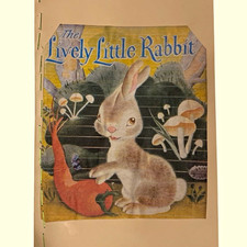 Handmade Vintage Style Lively Little Rabbit  Journal Lined Notebook Pad 5.5x8.5