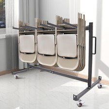 Folding Table Chair Cart Table Storage Rack Desk Chairs Cart Trolley For 42Pcs picture