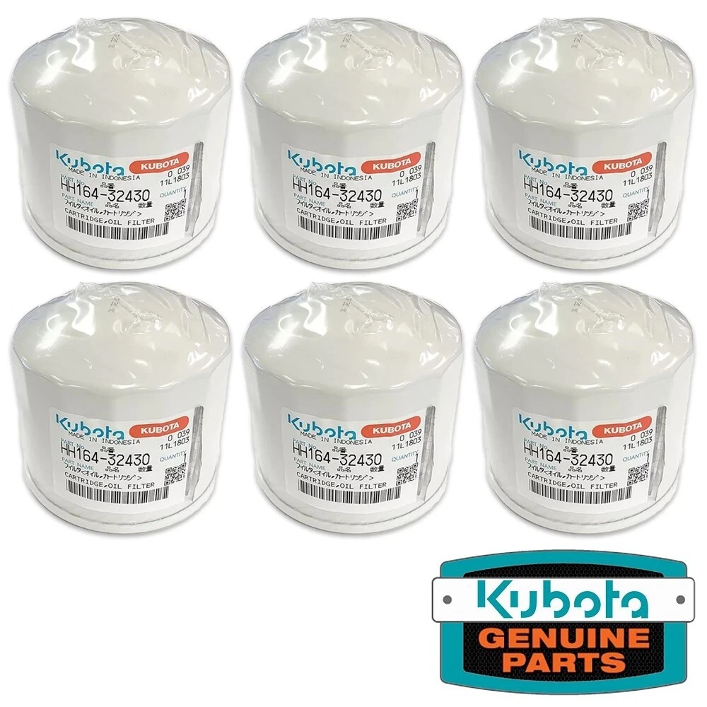 Genuine OEM Kubota HH164-32430 Oil Filter - 6 PACK Genuine OEM Kubota HH164-32430 Oil Filter - 6 PACK