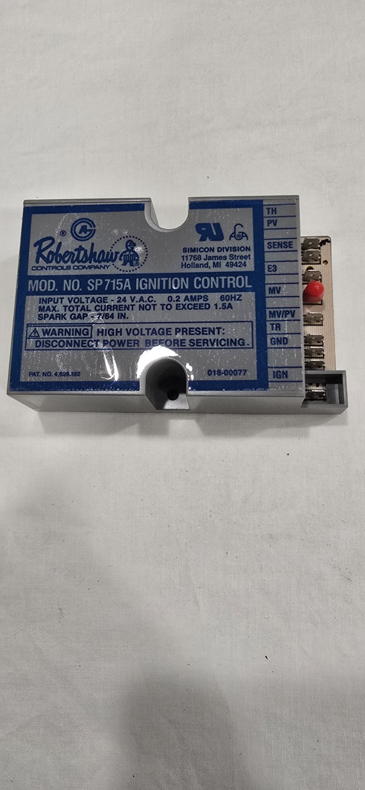 New Robertshaw SP715A Furnace Ignition Control Module New Robertshaw SP715A Furnace Ignition Control Module