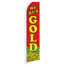 We Buy Gold (Red) Swooper Flutter Feather Advertising Cash 4 Gold Banner Flag picture