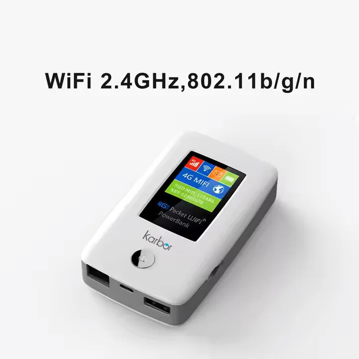 Karbor 6000mAh Portable WIFI Router Power Bank ESIM Wifi /Sim Card 2.4G WiFi6 Karbor 6000mAh Portable WIFI Router Power Bank ESIM Wifi /Sim Card 2.4G WiFi6