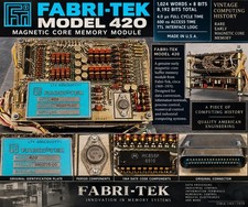 Fabri-Tek Model 420 Magnetic Core Memory 1K x 8 Vintage 1970 Computer 9993775 picture