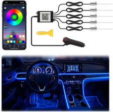 Interior Car LED Strip Lights APP Control, 5 in 1 RGB 16 Million Colors Ambient picture