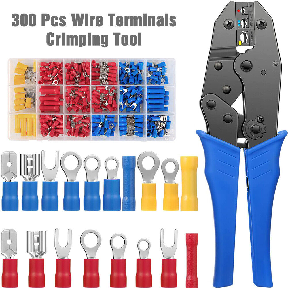 Ferrule Crimping Tool Kit Wire Terminals Crimping Tool & 300 PCS Wire Terminals