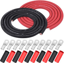 2/0 Gauge 2/0 AWG Wire 10 Feet Black + 10 Feet Red Welding Battery Pure Copper F picture