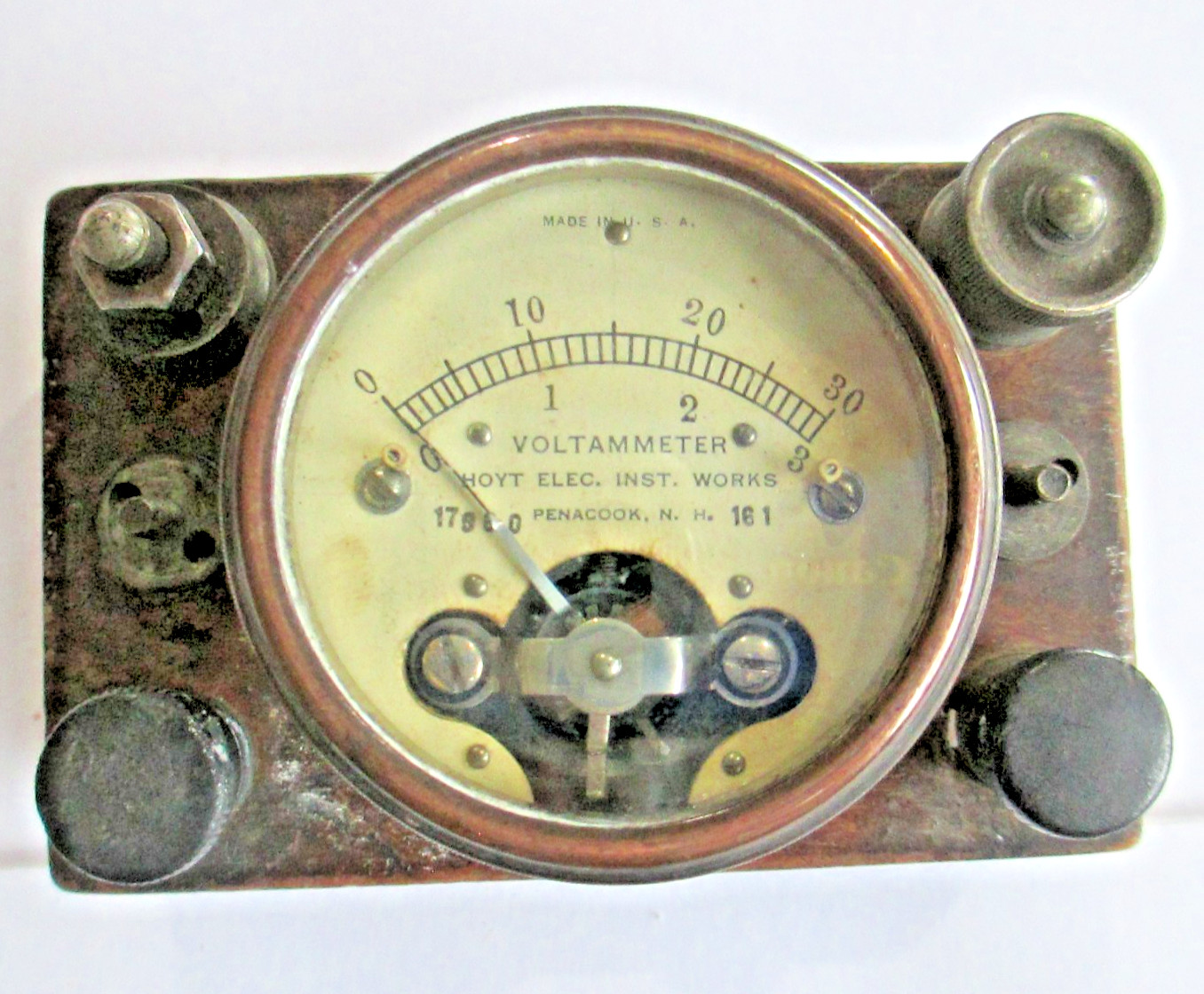RARE Vintage HOYT VOLTAMMETER  Volt Ammeter Meter #161           A12