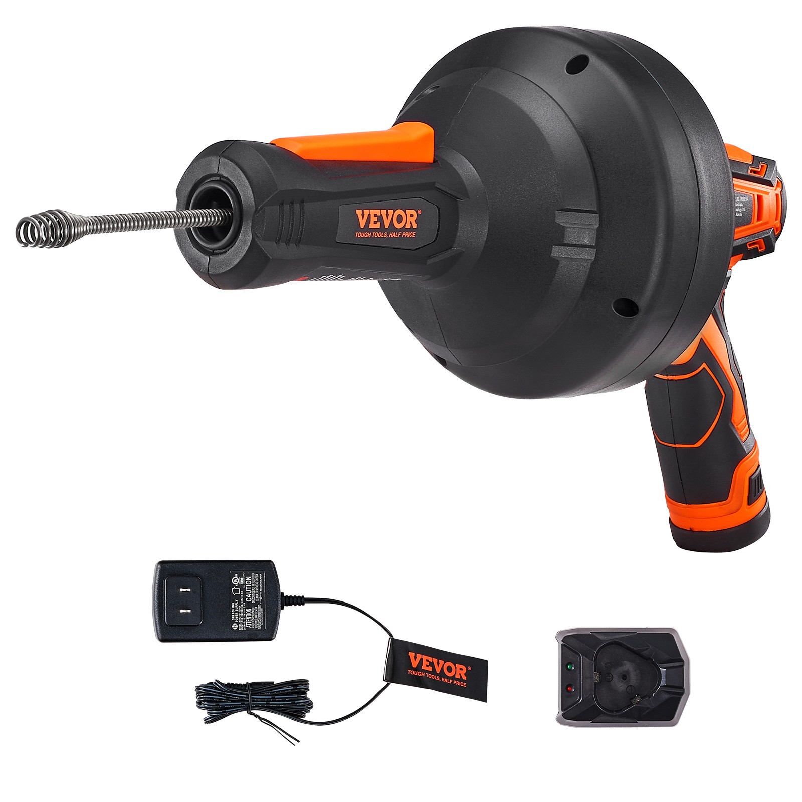 VEVOR 12V Electric Drain Auger 25FT Plumbing Snake Auto Feed for 3/4 VEVOR 12V Electric Drain Auger 25FT Plumbing Snake Auto Feed for 3/4