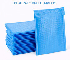 1000 Bulk Blue Poly Bubble Mailers #000 4x8 Water Resistant Padded Envelopes picture