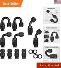 Evil Energy 6AN PTFE Hose End Fittings Kit - 4pcs 0/45/90/180 Degree Black picture
