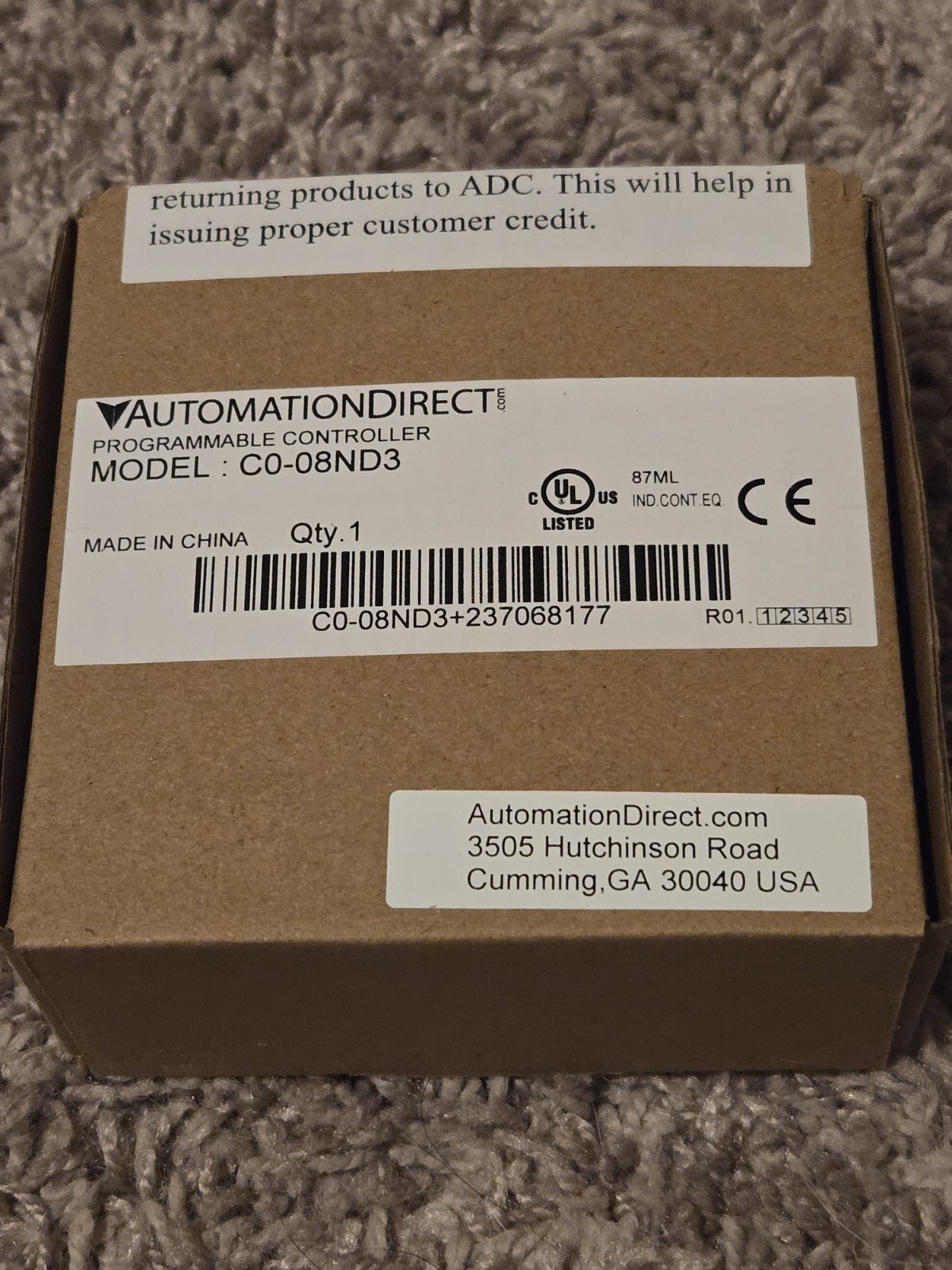 AutomationDirect CLICK PLC Input Module CO-08ND3 | 8-Point 12–24VDC | New AutomationDirect CLICK PLC Input Module CO-08ND3 | 8-Point 12–24VDC | New