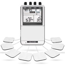 iSTIM EV-805 TENS EMS 4 Channel Rechargeable Combo 1 Count (Pack of 1), Clear picture