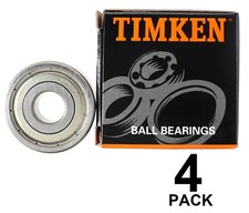 (4 PACK) USA TIMKEN 6200-ZZ 6200ZZ 10X30X9MM Double Metal Seal Ball Bearings picture