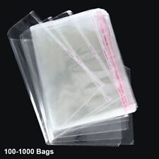 100-1000 Clear Self Adhesive Poly Bags OPP Cellophane Plastic Bags Choose Size picture