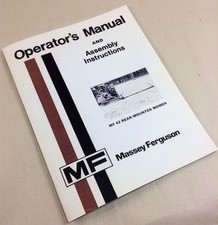 Massey Ferguson Mf 42 Rear-Mounted Mower Operators Owners Assembly Manual picture
