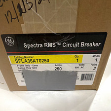 BRAND NEW UNOPENED GE Spectra RMS SFLA36AT0250 3-Pole Circuit Breaker 250A 600V picture