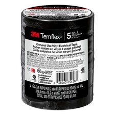 Temflex 3/4 In. X 60 Ft. 1700 Electrical Tape Black (5-Pack) picture