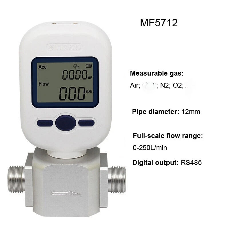 MF5706 MF5708 MF5712 Protable Digital Air Gas Mass Flow Meter 20L 100L 250L NEW