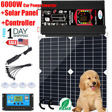 6000W Power Inverter DC 12V to AC 110V With Solar Panel 100A Inverter Controller picture