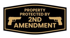 Fancy Property Protected By 2nd Amendment Wall or Door Sign picture
