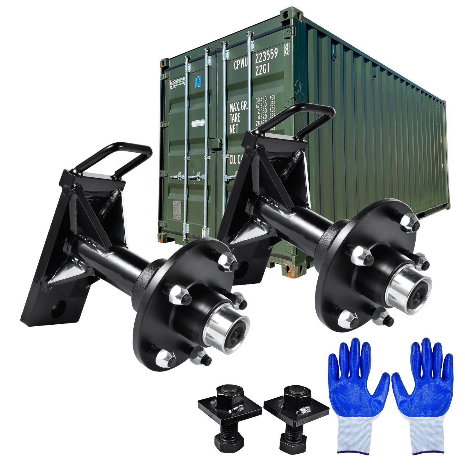 2 Pack Shipping Container Wheels 5.5-Lug Wheels Kit, Shipping Container Accessor 2 Pack Shipping Container Wheels 5.5-Lug Wheels Kit, Shipping Container Accessor