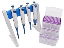 Complete Micropipette Kit 0.5μl to 5ml : 4 Pipettors, Stand and 288 Tips picture