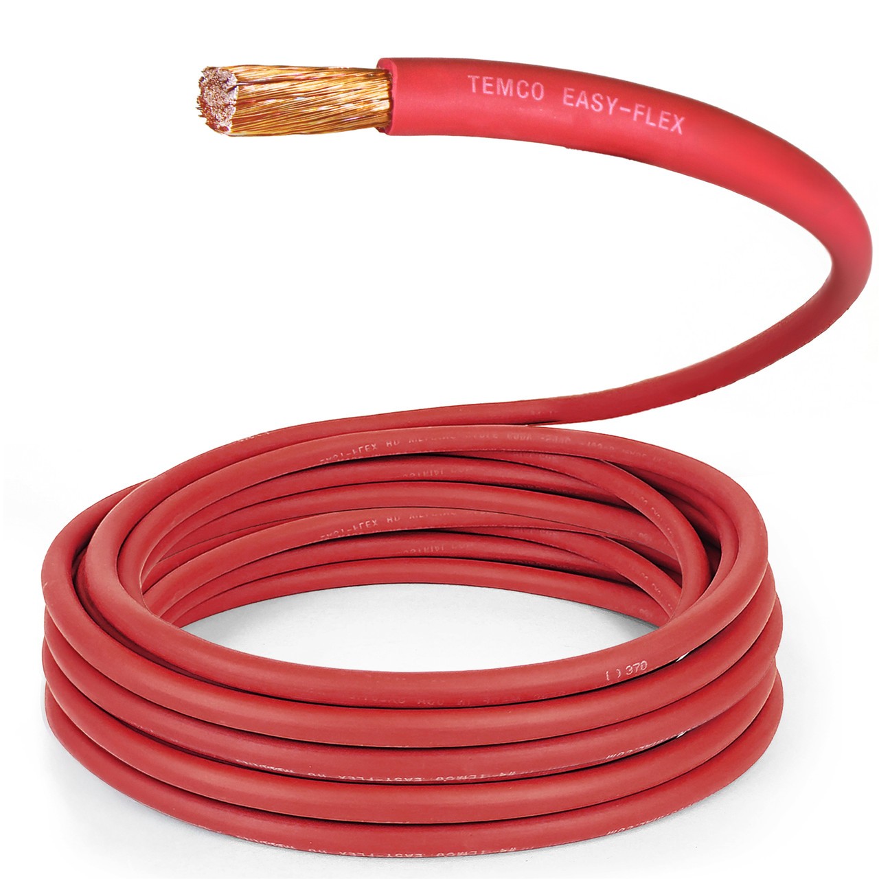 TEMCo 1/0 Gauge AWG 20 Ft Red Flexible Copper USA Welding Cable Battery Wire