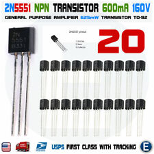 20pcs 2N5551 NPN Transistor 160V 600 mA 0.6A TO-92 Package USA Seller picture