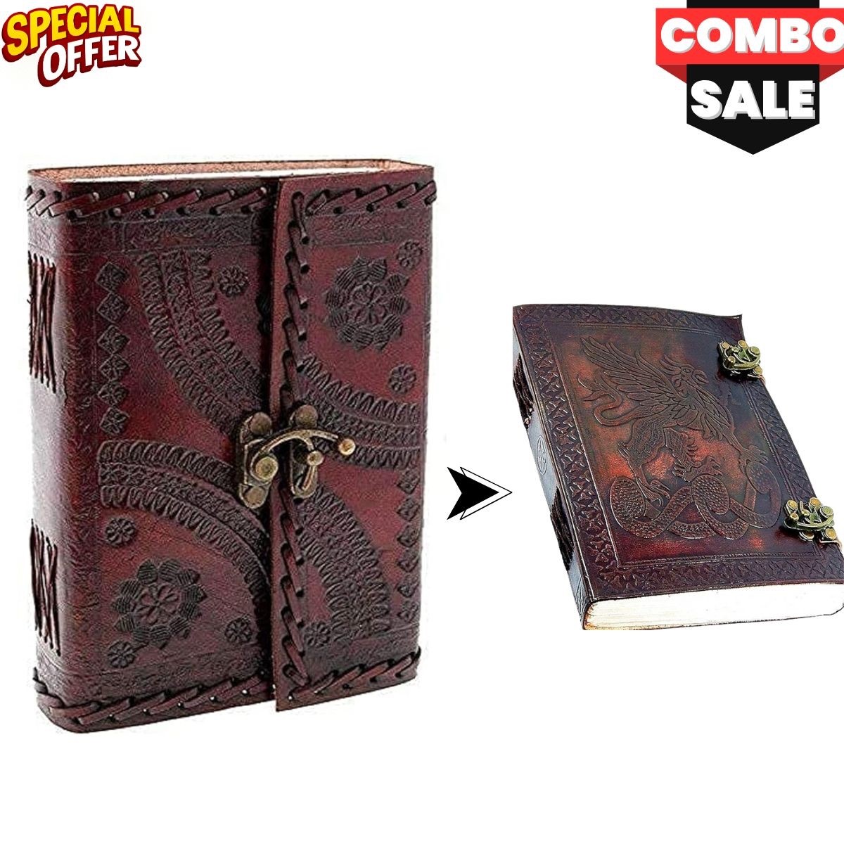100%Genuine Leather Journal 7x5–Handmade Diary Notebook,200Page|Combo Set 100%Genuine Leather Journal 7x5–Handmade Diary Notebook,200Page|Combo Set