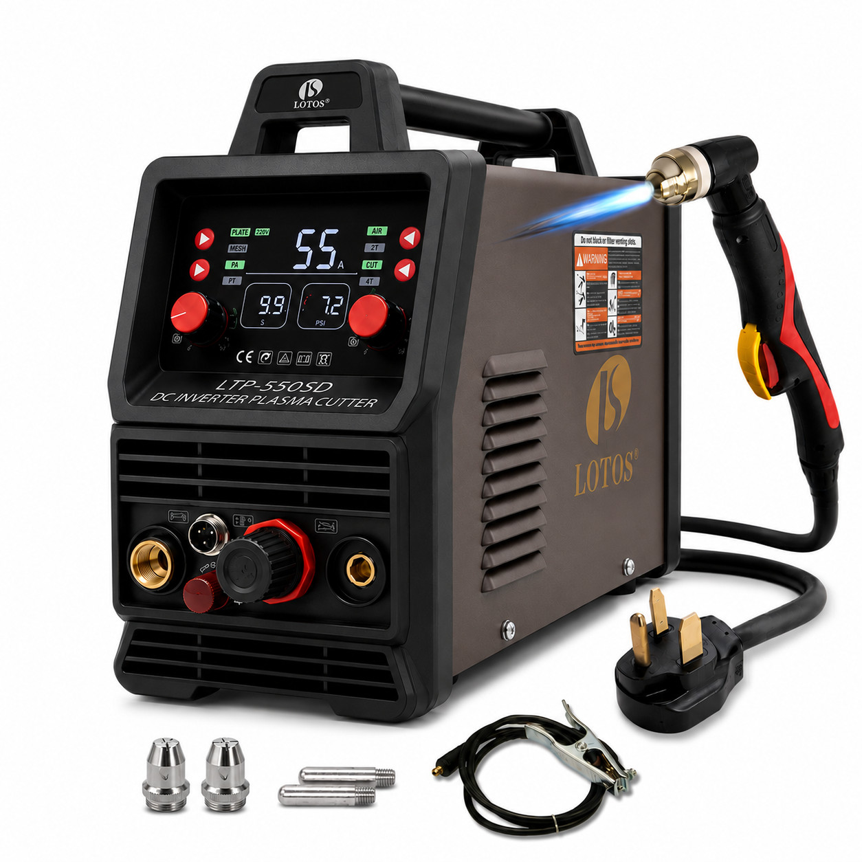 Lotos 55 Amp Plasma Cutter LTP5505D Pilot Arc 110V/220V Rust Removal Mode 5/8\ Lotos 55 Amp Plasma Cutter LTP5505D Pilot Arc 110V/220V Rust Removal Mode 5/8\