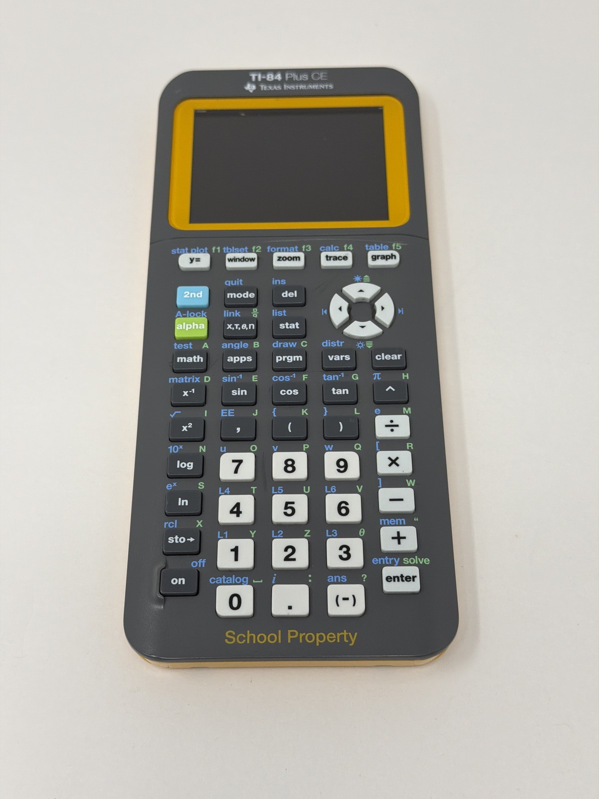 Texas Instruments TI-84 Plus CE Graphing Calculator Yellow Gray School Good Texas Instruments TI-84 Plus CE Graphing Calculator Yellow Gray School Good