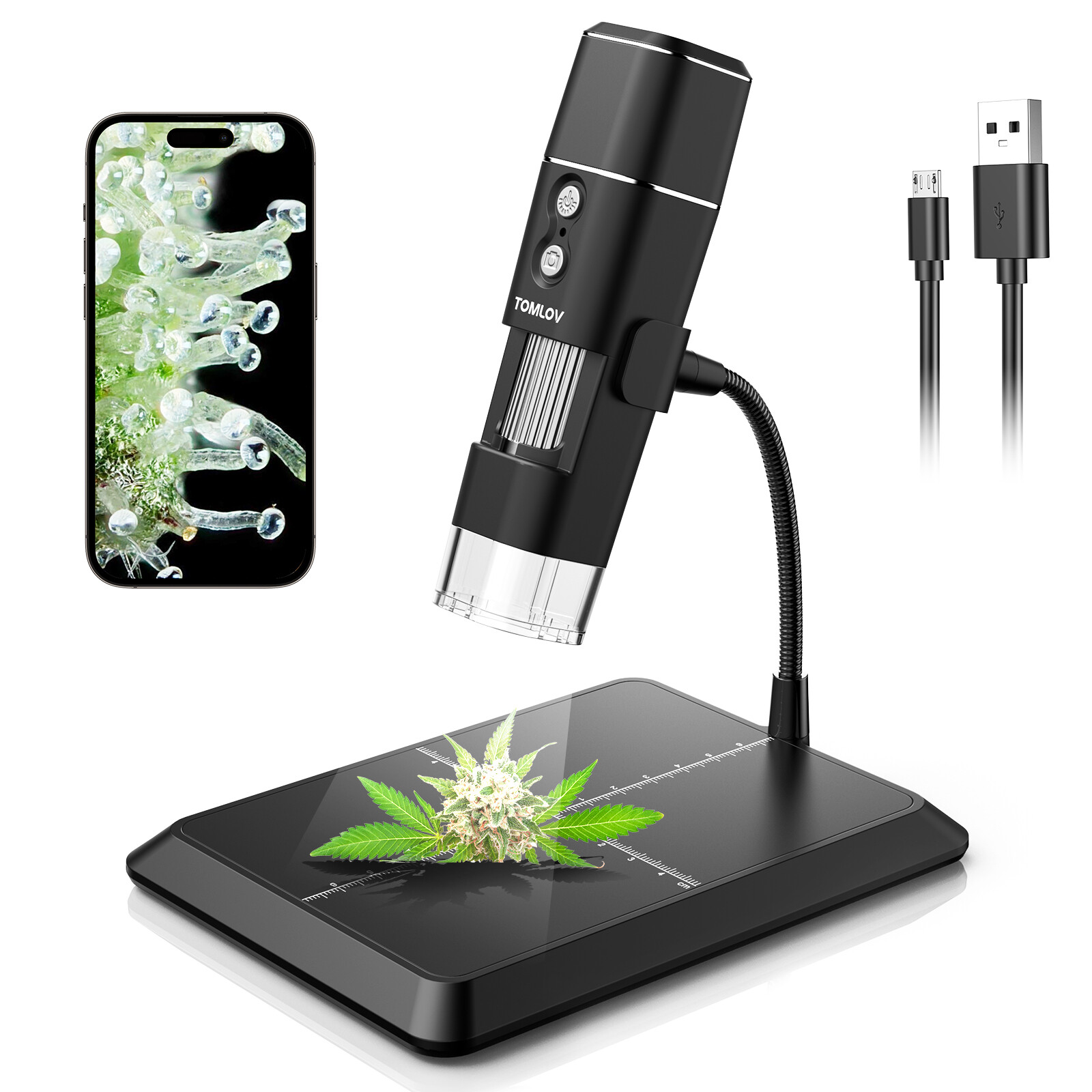 TOMLOV DM1 WiFi Wireless Digital Microscope 1000X 1080P HD USB Coin Microscope TOMLOV DM1 WiFi Wireless Digital Microscope 1000X 1080P HD USB Coin Microscope