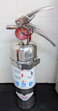 🧯2026- 2 ½ lb. CHROME/STAINLESS STEEL ABC FIRE EXTINGUISHER W/VEHICLE BRACKET picture
