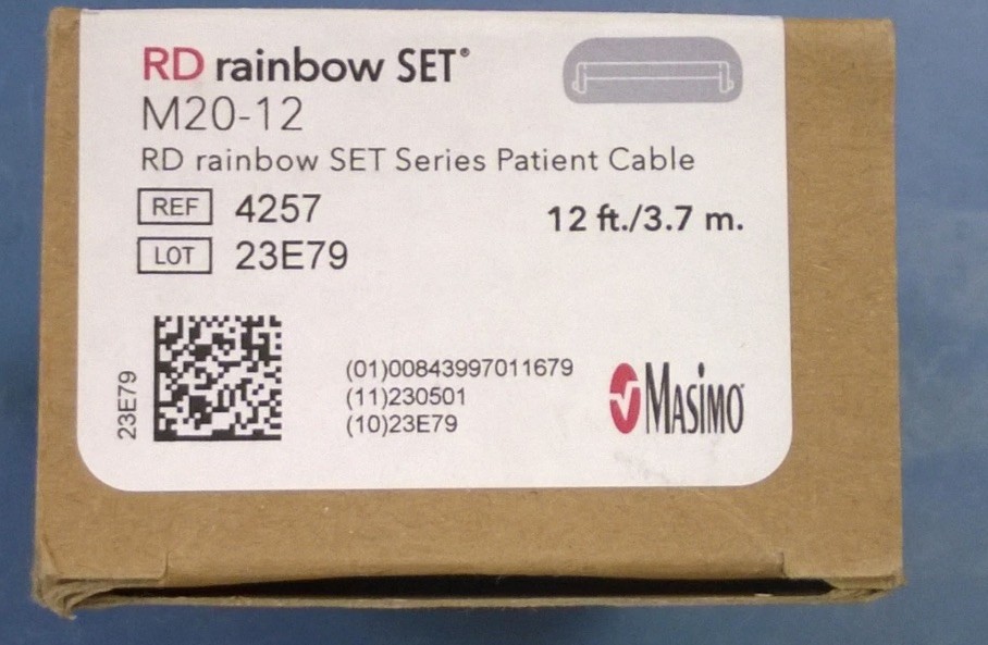 Masimo 4257 RD rainbow SET M20-12 patient cable, New in Box