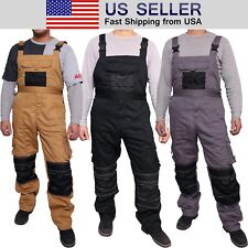 Mens Work Dungarees Working Trousers Bib and Brace Overall Multi Pockets Pants picture