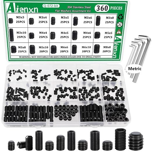 775PCS Metric +SAE Set Screw Assortment Kit Hex Socket Head Cup Point Set Sc 775PCS Metric +SAE Set Screw Assortment Kit Hex Socket Head Cup Point Set Sc