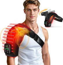 Upgraded Cordless Red Light Therapy for Shoulder with Massage, 100 LEDs Dualwave picture