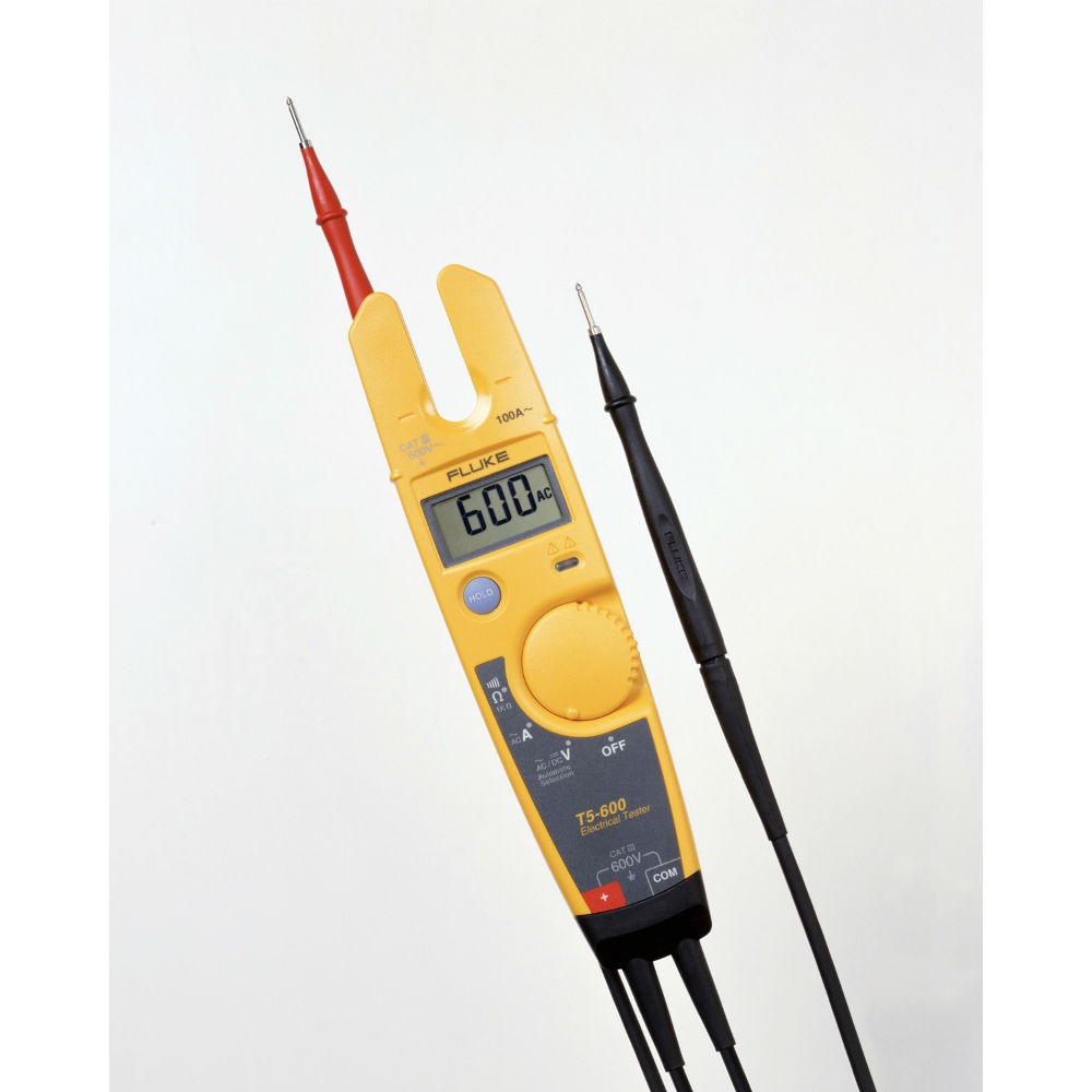 Fluke T5-600 600V Basic Electrical Tester, Automatic AC/DC Voltage Meter Fluke T5-600 600V Basic Electrical Tester, Automatic AC/DC Voltage Meter
