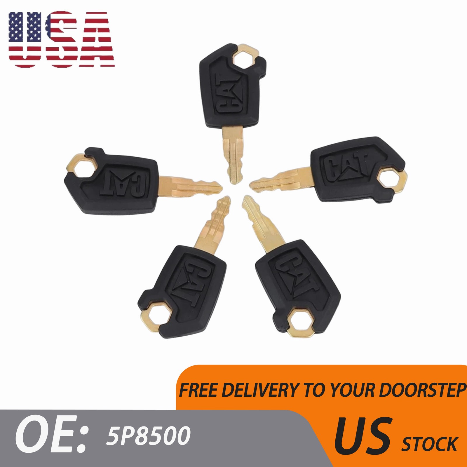 5Pcs Ignition Keys Fits For Style Caterpillar CAT Heavy Equipment 5P8500 USA 5Pcs Ignition Keys Fits For Style Caterpillar CAT Heavy Equipment 5P8500 USA