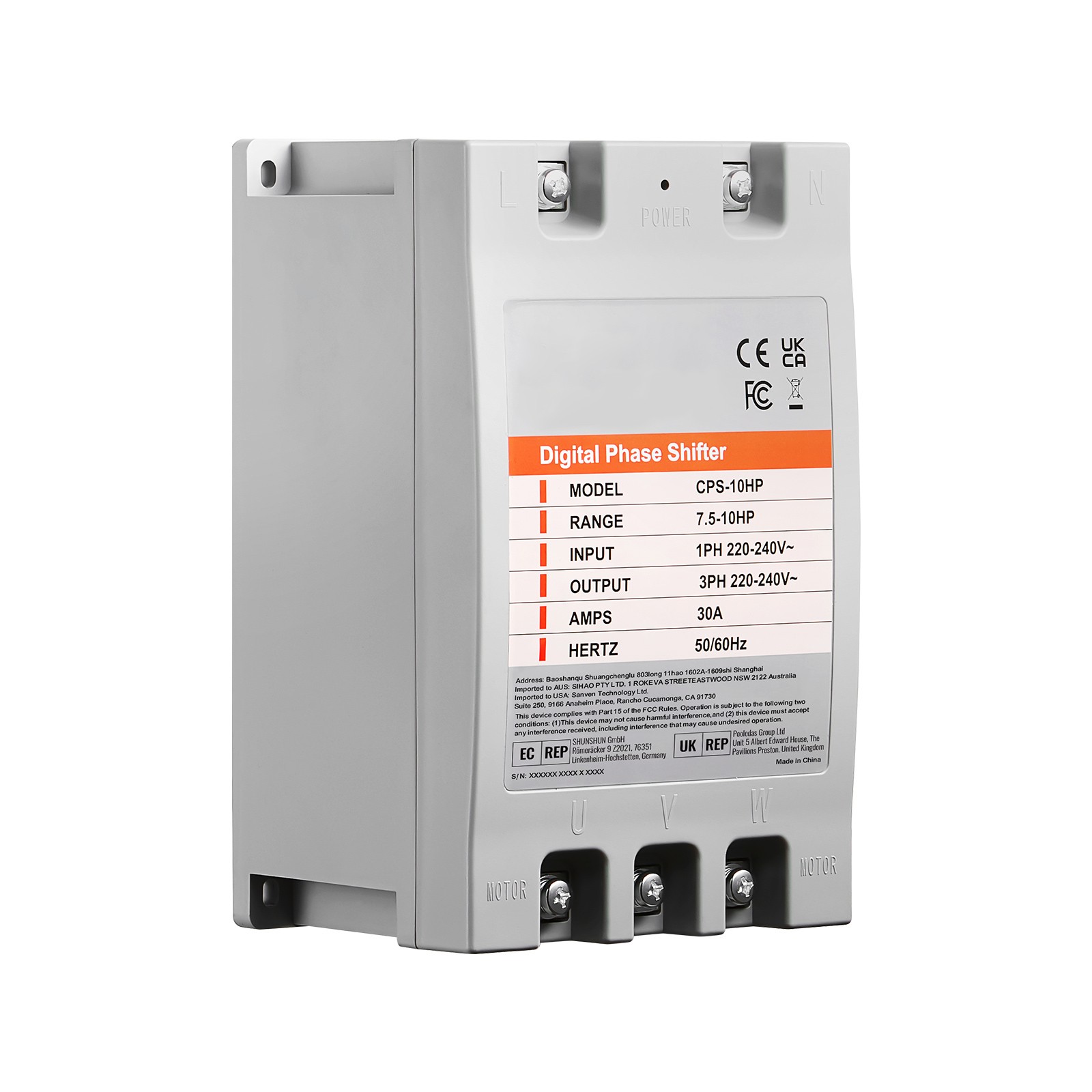Uimoso 10HP Single 1 Phase to 3 Phase Converter Digital Phase Shifter 30A 220V Uimoso 10HP Single 1 Phase to 3 Phase Converter Digital Phase Shifter 30A 220V