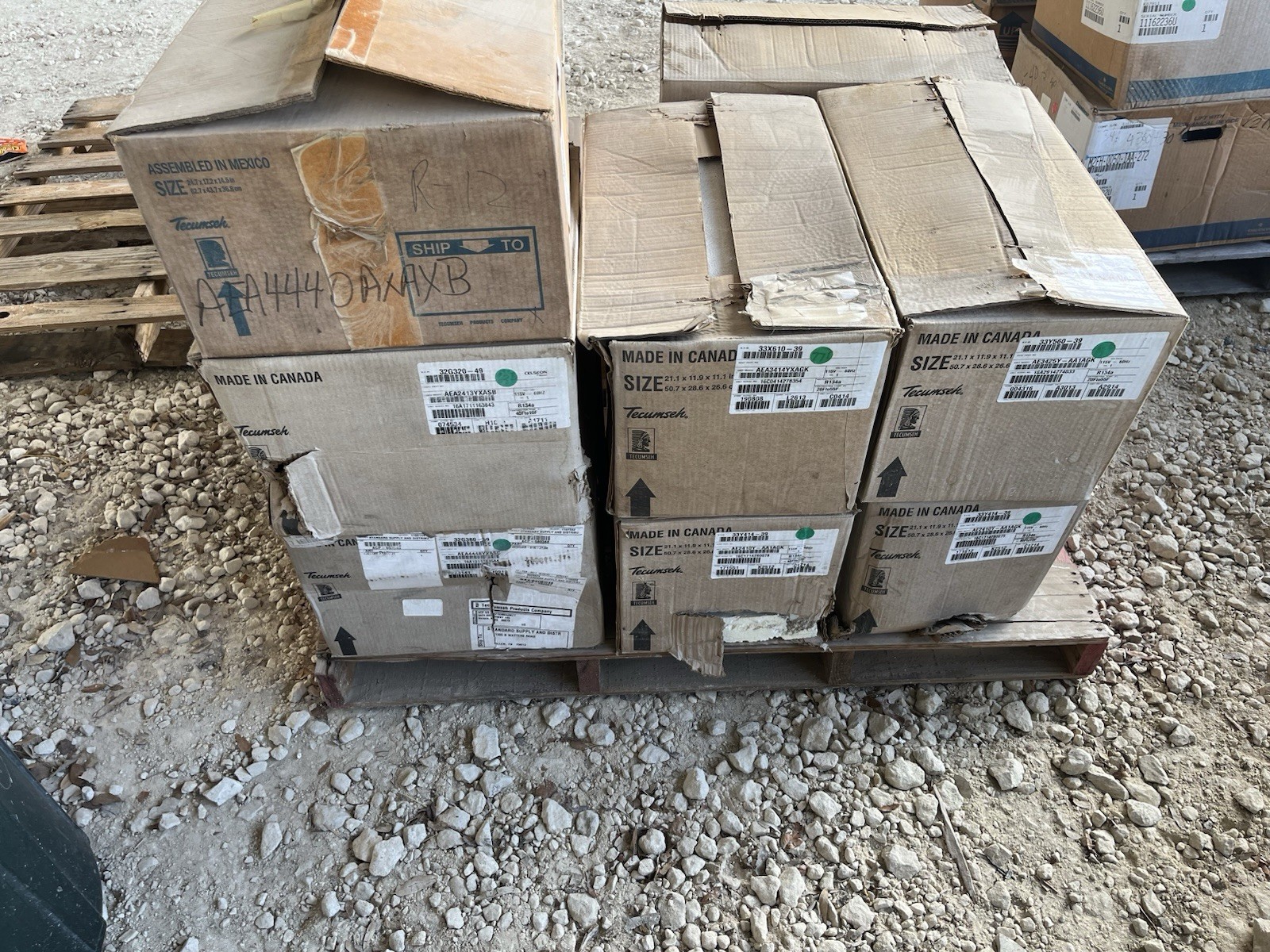NEW Pallet Of 11  Total TECUMSEH condenser Units Various Sizes New Old Stock 