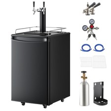 Uimoso Beer Kegerator Draft Beer Dispenser Full Size Keg Refrigerator Dual Tap picture