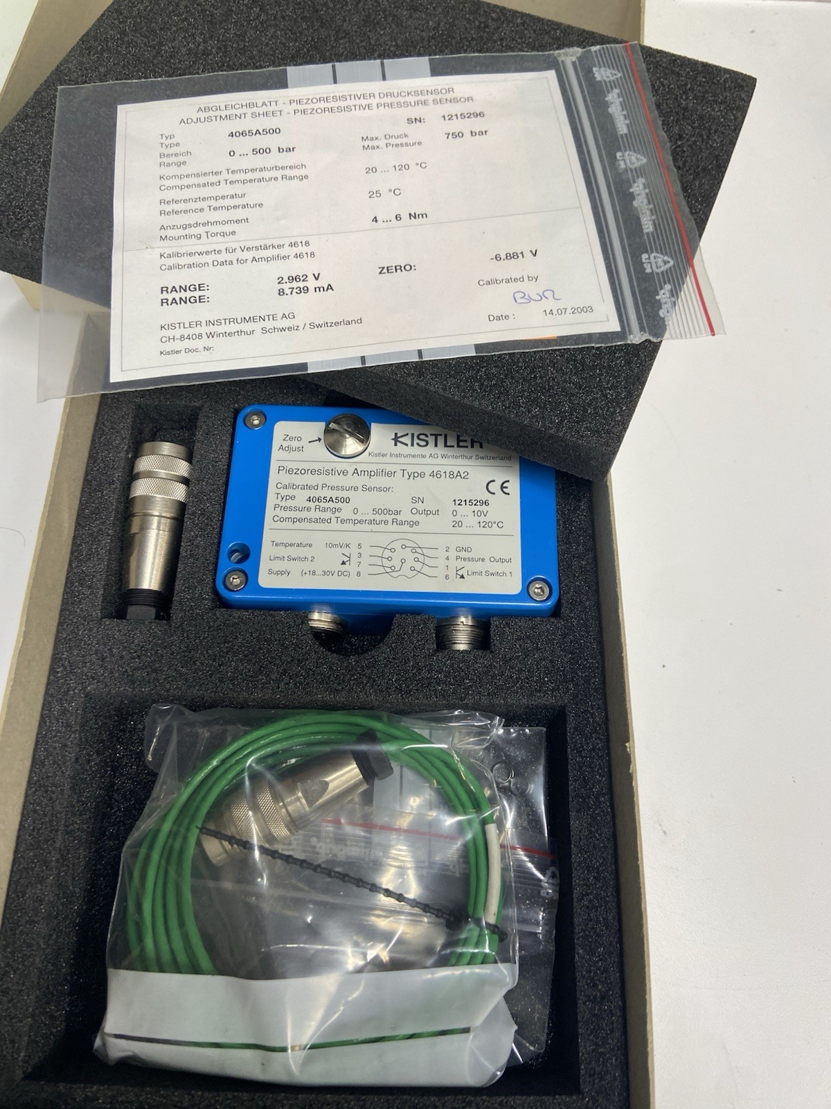 Kistler Piezoresistive Type 4065A500 Kistler Piezoresistive Type 4065A500