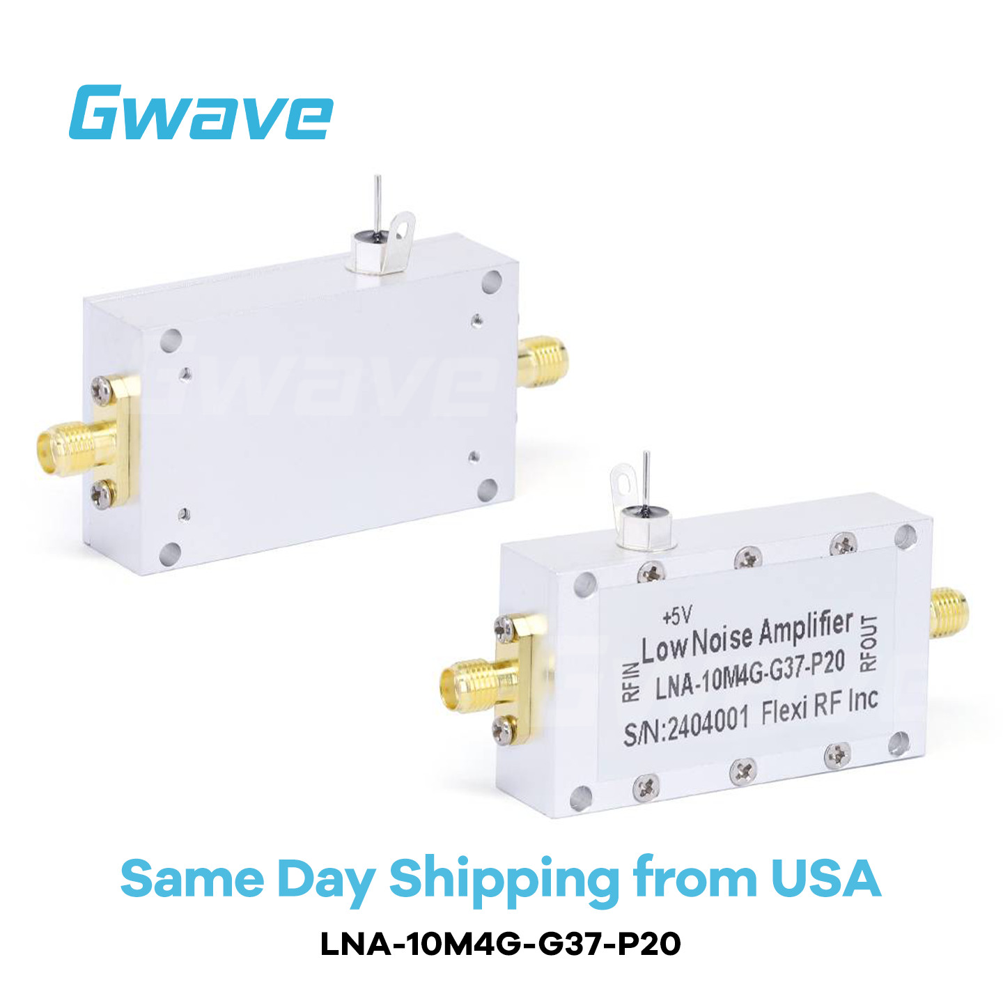 SMA Female Low Noise Amplifier (LNA), 37dB Gain, 0.8dB Noise Figure, 0.01 - 4GHz SMA Female Low Noise Amplifier (LNA), 37dB Gain, 0.8dB Noise Figure, 0.01 - 4GHz