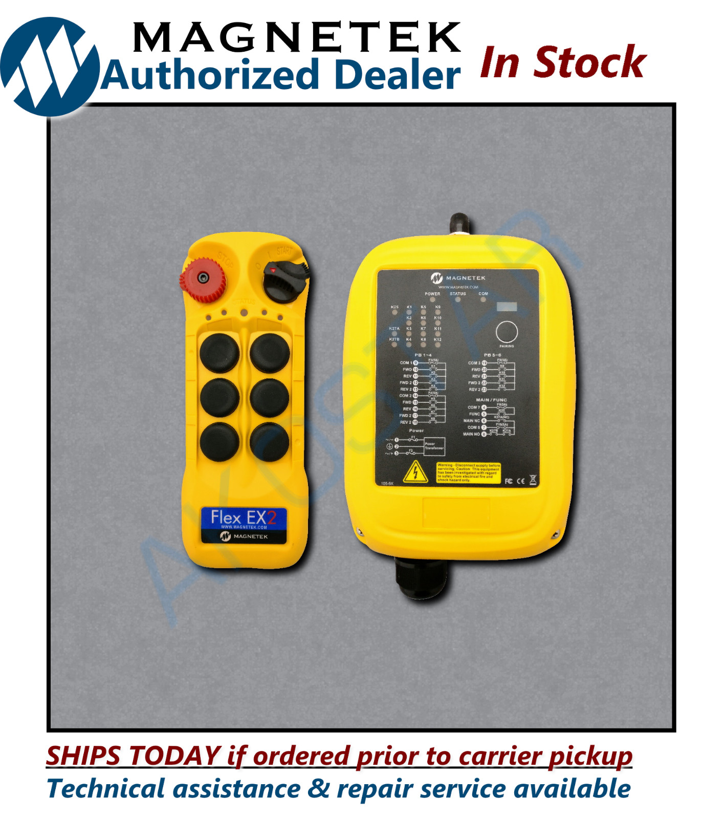 Magnetek Flex 6EX2-09-1T Overhead Crane Hoist Radio Remote Control System w/1-TX Magnetek Flex 6EX2-09-1T Overhead Crane Hoist Radio Remote Control System w/1-TX