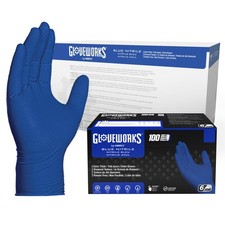 Blue Nitrile Industrial Disposable Gloves 6 Mil, Latex & Powder-Free Food-Safe picture