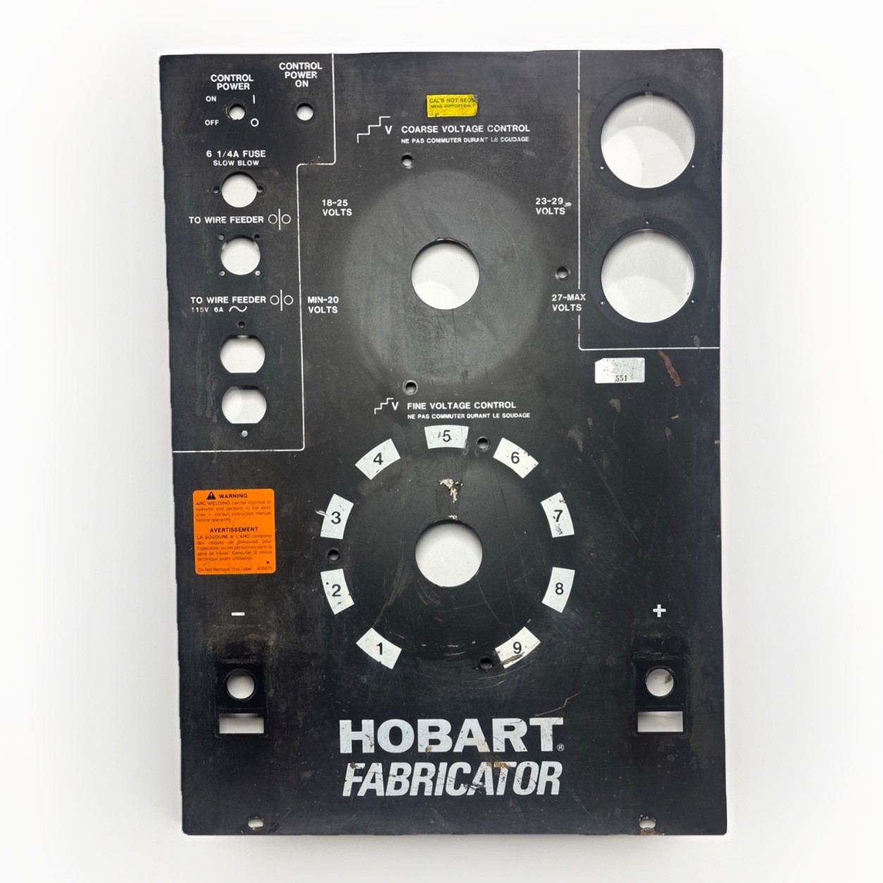 Hobart Fabricator 400 Panel Front Faceplate Replacement Part Hobart Fabricator 400 Panel Front Faceplate Replacement Part