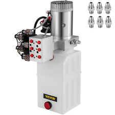 VEVOR 6 Way Hydraulic Pump 12V 6 Quart Double Acting Dump Trailer Control Kit picture
