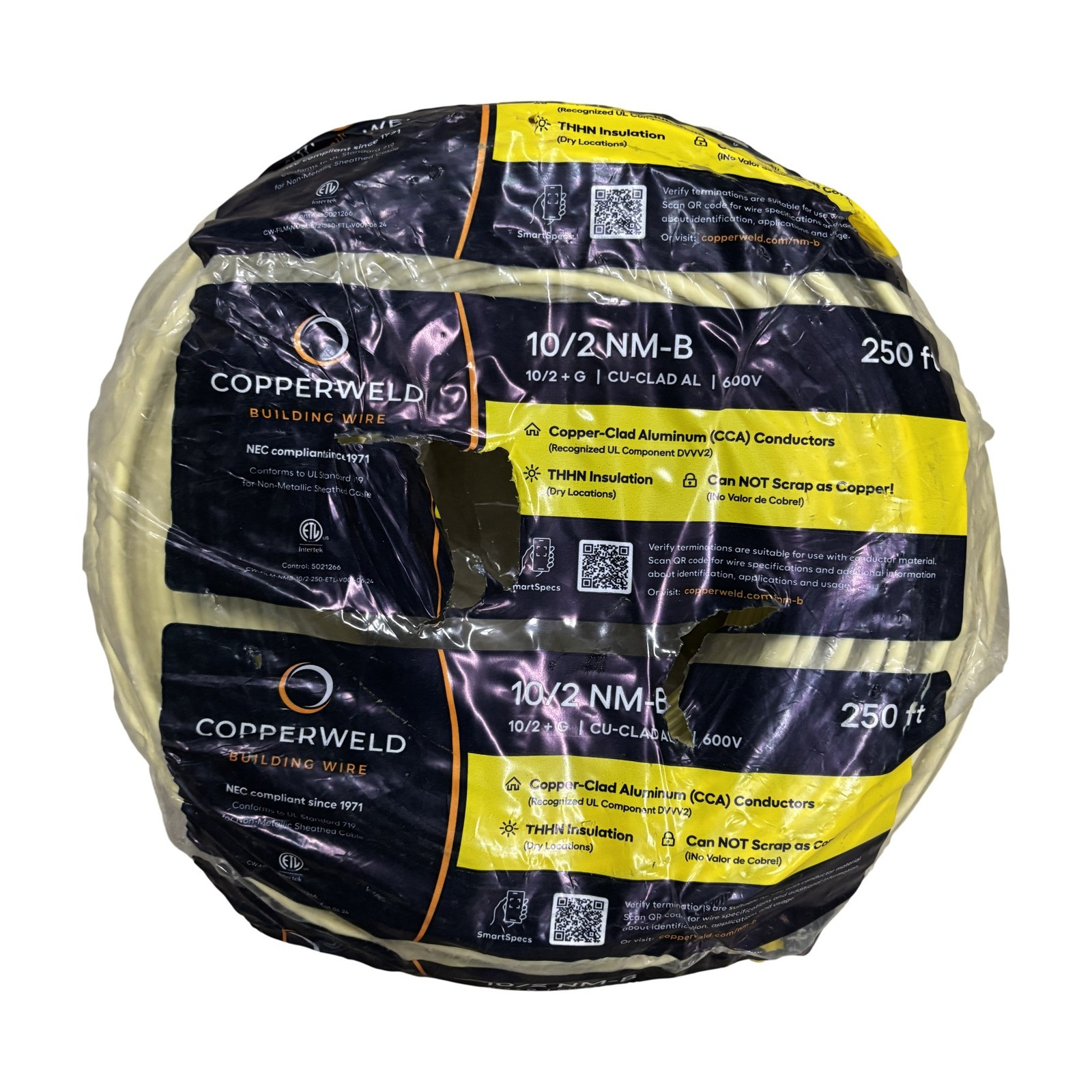 Copperweld 10/2 NM-B 250ft CCA Building Wire 600V Copperweld 10/2 NM-B 250ft CCA Building Wire 600V